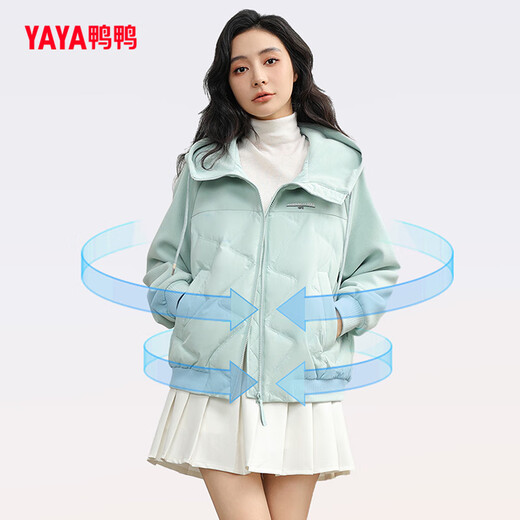 YAYA lightweight hooded short women's down jacket winter simple solid color women's fashion jacket