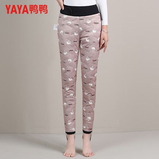Yaya (YAYA) down pants women's slim fit thickened small feet high waist elastic warm winter new casual pants 902F black XL
