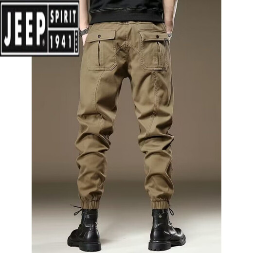 Jeep (Jeep) Herbst Retro American Working Hosen Männer 2024 Neue Herrenhosen Sport Harlen Tie Pants Casual Hosen Männer 818 Modelle (Kamel) regulär 2xl (vorgeschlagen 135-150jin [Jin entspricht 0,5 kg]