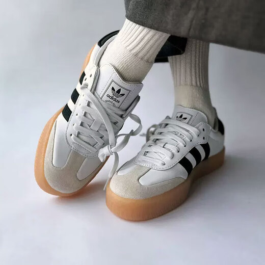 adidas Adidas Clover Women's Shoes New Summer Sports Shoes Fashion Retro Casual Shoes Sneakers Low Top Shoes JI1349 White and Black T-Teen Training Shoes 38