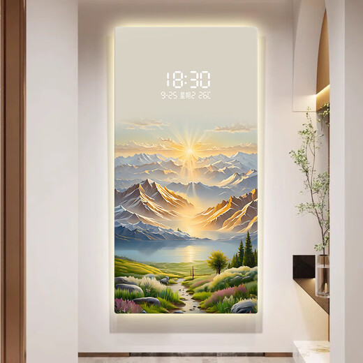 Ziwu Qian simple Rizhao Jinshan digital display electronic clock entrance entrance decoration painting radar sensing table wall digital display crystal surface T12027 40*80cm