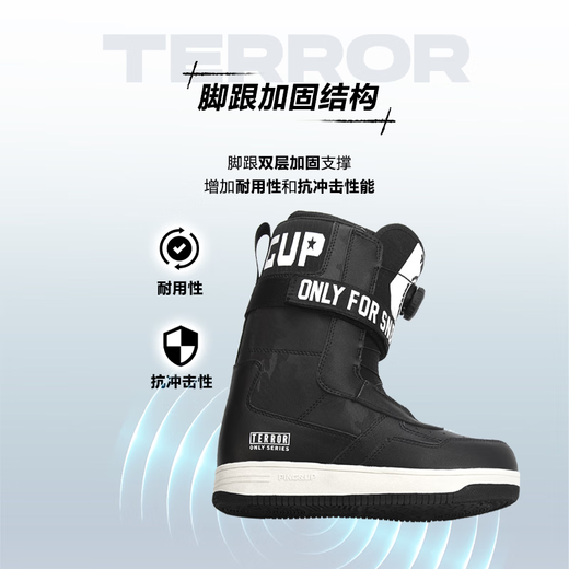 TERROR Snowboard Shoes for Men and Women, Quick Wear Snowboard Shoes, Fashionable, Comfortable, Warm and Waterproof Ski Boots Equipment Air Force 2.0-Quick Wear White 40