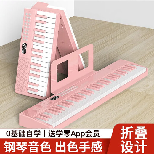 Octave Baby Foldable Electronic Piano for Adults 88 Keys Portable Rechargeable Electric Piano for Home Kindergartens and Children Beginners 61 Keys 61 Keys - Purple Basic Model Standard