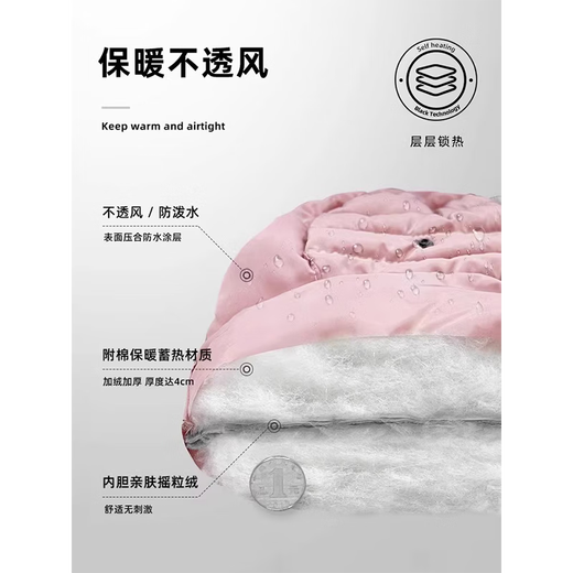 Memaru Winter Windproof Mask Lei Feng Hat Women's Velvet Thickened Cycling Electric Vehicle Warm Ear Protection Windproof Pullover Hat Women's Solid Purple Single Hat (Main Picture Color)