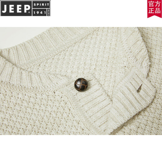 JEEP SPIRIT autumn and winter men's long-sleeved lazy Henry collar sweater sweater warm thickened youth retro cotton sweater top sweater Mituo S 165