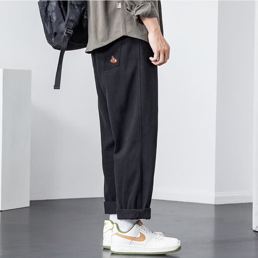 Foss Phil Pantalon décontracté pour les hommes en automne et hiver en libre tendance à la mode en plein air pantalon pantalon de coton droit américain High Street pour hommes MGSS-1098 Military Green L (recommandé 125-145jin [Jin est égal à 0,5 kg]))