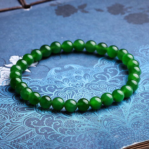Cardamom Time Collection Grade 6mm Hetian Jade Jasper Bracelet High Water Head No Black Jade Bracelet Birthday Gift for Men and Women
