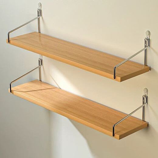 Ou Runzhe wall storage rack one-word storage rack no punching wall-mounted set-top box storage rack log color 40cm single