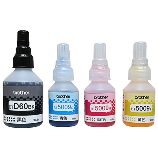 Brother Original BT60BK BT5009 Ink DCP-T426W T425 T725DW MFC-T810W BT5009M 丨 RED 48,8 ml, environ 5000 pages