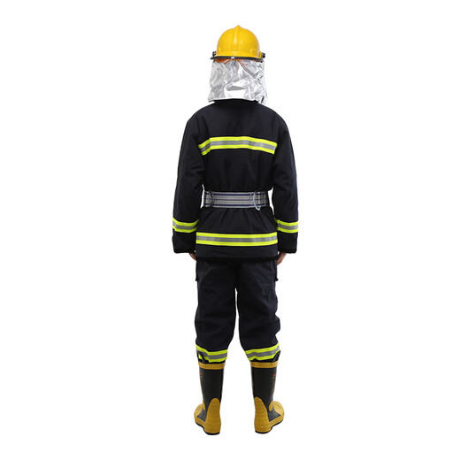 Su Xing 02 Fire Fighting Suit Thin Fire Fighting Suit Set Firefighting Combat Suit Six-piece Flame Retardant Protective Suit Training Suit (Imitation Korean Helmet)