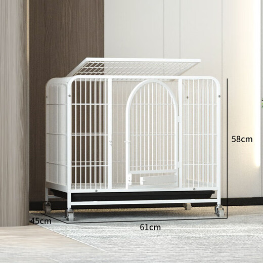 Congteng Dog Cage Indoor Large Dog Medium Bold Square Tube Toilet Border Shepherd Household Six-Sided Golden Retriever Labrador Cage White#Upgraded Three-Sided Full Tube#2.0 Bold Square Tube Style 110*72*95#Suitable for Large Dogs