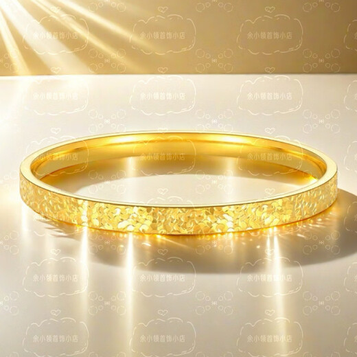 BXE gold color bracelet crushed ice bracelet for women solid sand gold bracelet shiny birthday gift for girlfriend K9/26-21 crushed ice solid bracelet with gypsophila + ring 54.01mm // glossy and sparkling