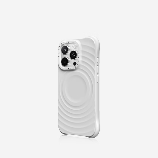 CASETIFY 纯色波漾手机壳 MagSafe兼容 硅胶手机壳 适用于苹果iPhone16/15 Plus/Pro/Max手机保护壳 白色Magsafe iPhone 16 Pro Max