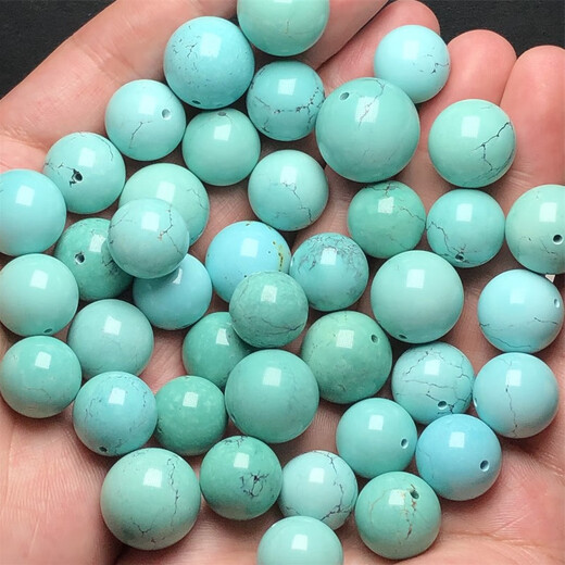 DRJEFUN1517M MM High Porcelain Blue Turquoise cuentas redonda de una sola redonda de cuentas sueltas de jade antiguo Material de la clavícula Supuesto Soporte Identificación Gray-Blue