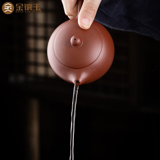 Gold inlaid jade purple clay pot Kung Fu tea tea set drinking teapot cup Yixing handmade ceramic complete set for home use Xi Shi set