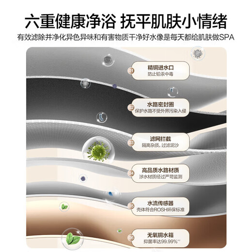 Vanward Bailu P6 DC inverter, national subsidy 15%, 16-liter gas water heater, natural gas boosted water servo, constant temperature, silent, energy-saving, pear white