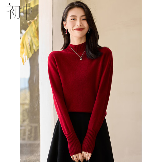 Chushen 100% pure wool sweater women's half turtleneck versatile sweater sweater bottoming sweater top S144Z8016