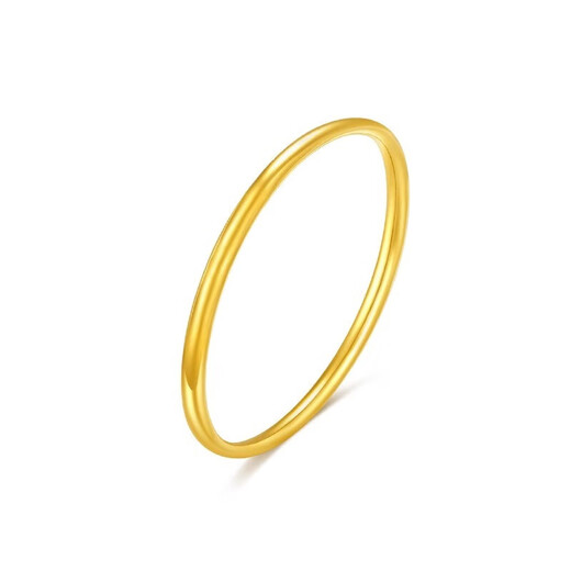 Shizhi Sansheng Sanshi plain ring 9999 pure gold ring for men and women, couple ring, aperture tail ring for girlfriend, smooth ring, No. 18, 0.3g