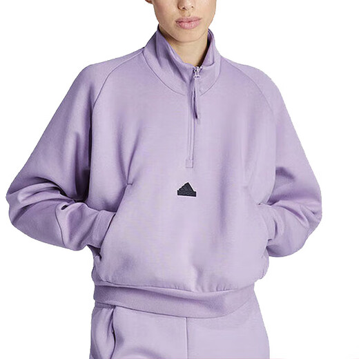 Adidas sweatshirt women's 2024 spring and autumn Z.N.E sportswear stand collar windproof jacket casual semi-zipper pullover IS3899 2XL