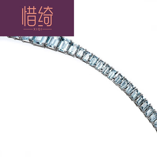 Xiqi noble square aquamarine 925 silver bracelet female palace elegant gemstone bracelet big birthday holiday gift day holiday gift