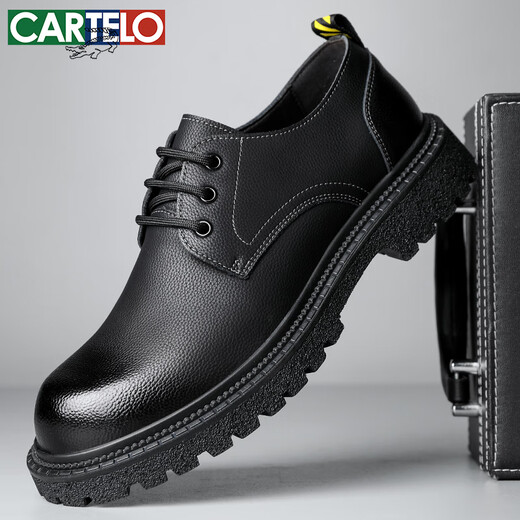Cartelo Cartelo Cartelo Cartelo Britische Lederschuhe mit großem Kopf der Herrengeschäftsgeschäft für Herren Lederschuhe dicker alleinerhöhenhöheschuhe 9789 Schwarz 39