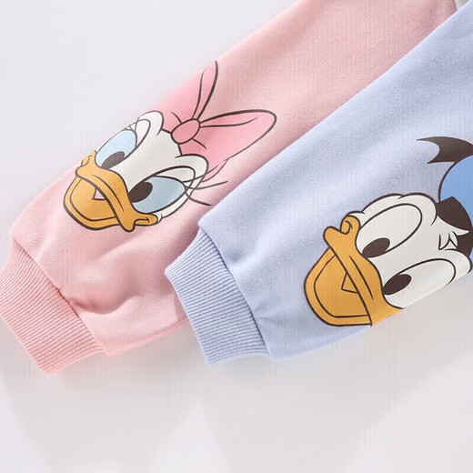 迪士尼（DISNEY）儿童女童卫衣圆领长袖宽松中大童运动上衣25春DB311AA04米白130