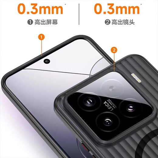 
POZZO is suitable for Xiaomi 15 mobile phone case ximi15 protective case magsafe magnetic high-transparent ultra-thin anti-fall protection case anti-fingerprint corrugated grating magnetic trunk black