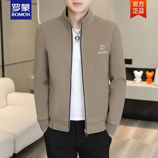 Romon (Romon) Frühlings- und Herbst -Standkragen Jacke Herren 2025 Frühling und Herbst koreanischer Stil Casual Jacket Pullover sexy Männer vielseitige Kleidung grau 695 m