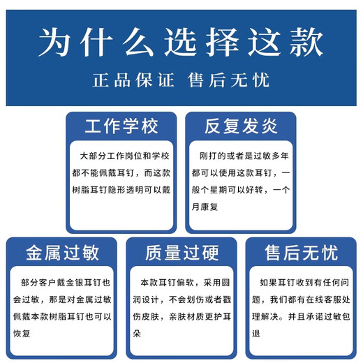 Lnieer resin earrings for ear piercing, transparent ear sticks, invisible ear needles, ear plugs, silicone ear sticks, student non-plastic ear bone nails, a box of 30 round heads