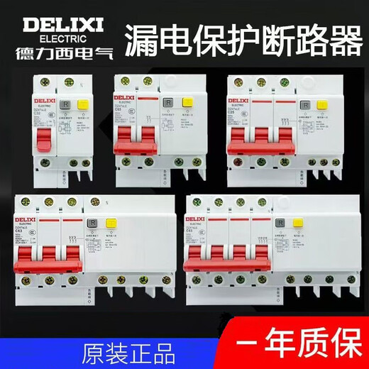 Delixi electrical air switch with leakage protector 63A household circuit breaker 220V leakage protection 40A 1P+N
