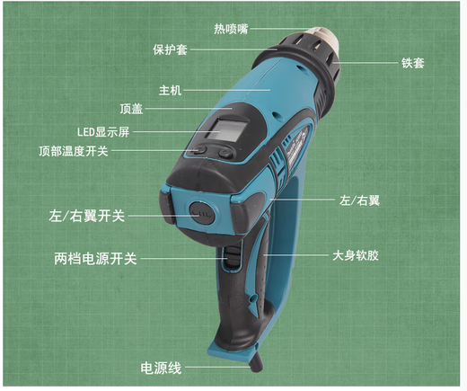 LISMHG6530 Hot Air Gun HG651CK Digital Display Film Electric Baking Gun Hg5012K / HG5030K HG6530V 530VK
