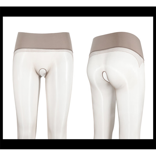 嘉佰道珞樱7373极光系列 油亮360无缝裆性感丝袜高密丝滑油光开裆连裤袜 黑色 均码开裆