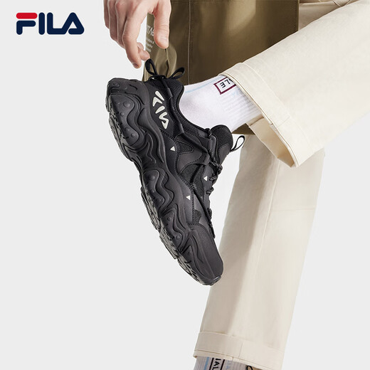 斐乐（FILA）休闲鞋猫爪鞋5代运动鞋春季新款男鞋老爹鞋 黑-BK 42