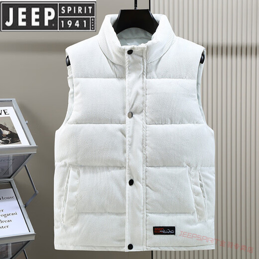 Jeep Spirit2025 Winter Fashion Streifen Baumwollweste neue Herbst und Winter Baumwollweste verdickte warme Weste Jacke HF 838 Schwarz L
