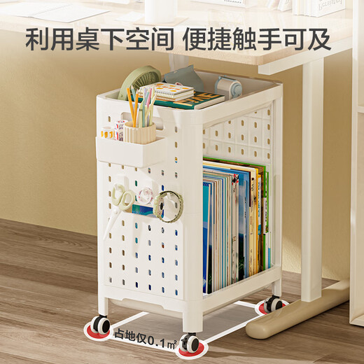 Made in Tokyo, simple school bag storage rack, mobile trolley, office under desk bookshelf, floor-standing snack storage rack, 2 layers