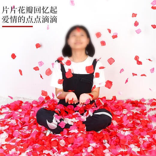 Hermosa simulación Rose Pétalos falsos Falsos Boda Boda Flower Girl Spprinkles Propuesta Romántica Confesión Decoración Decoración Pétalos Gran rojo [1000 piezas/paquete]