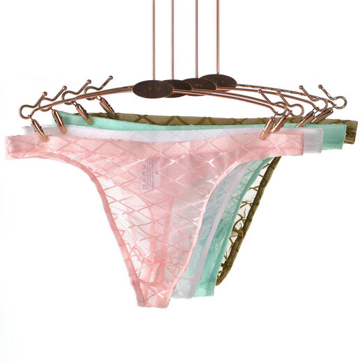 YAWULFE Men's Underwear Mesh Transparent Thong Sexy Soft Breathable Thin Bag Young Men's Underwear Skin Color XL