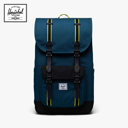 Herschel Canadian Hexing Classic Series Little America Backpack Pendler Computer Rucksack Sky Blue/Classic Black/Quick Yellow 30L [installiert mit 16-Zoll-Computer]