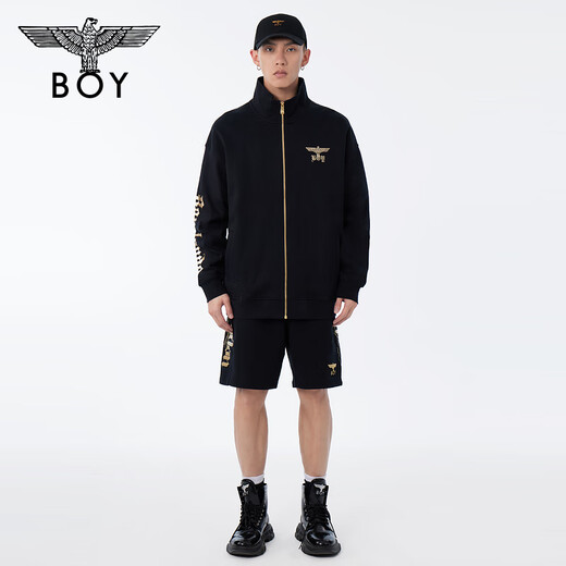 
BOY LONDON [Black Deacon] Spring men and women's style black trendy and cool knitted jacket N12801 Black XL