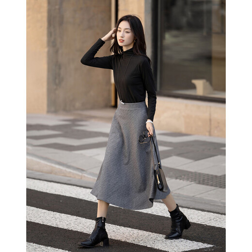 Demana Gentle Mask T Winter Commuting Half Turtle Collar Right Shoulder Bottoming Shirt Highly Elastic Fat-Inclusive Women's T-Shirt