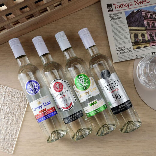 萩乃露龙舌兰味配制酒金酒白朗姆酒96度伏特加国产洋酒500ml酒吧KTV调酒 4瓶 组合