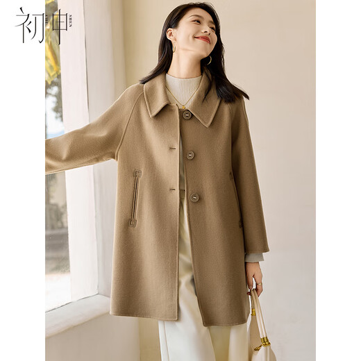 Chushen 100% pure wool woolen coat for women, versatile commuting thick and warm double-sided woolen coat jacket S144G1016