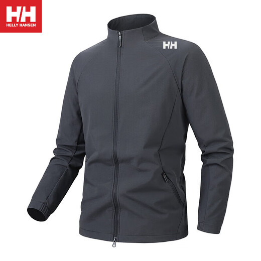Helly Hansen (HH) Sports Jacket Men's Autumn New Cycling Clothing Casual Running Jacket Stand Collar Waterproof Windproof Jacket Outdoor Top Men Gray 2XL