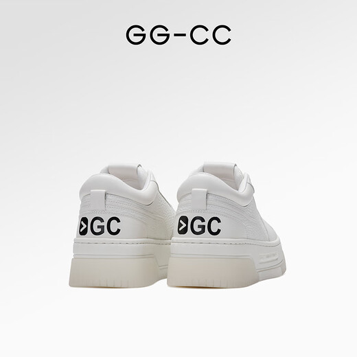 GG-CC【纯白恋歌】真皮厚底小白鞋女新款松糕休闲板鞋面包鞋G23u9732 米白色 36