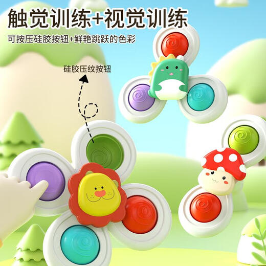 Wenzhi Baby Stroller Pendiente de juguete Mold de viento Mesa de comedor Copa de succión hasta el bebé Educación temprana Los juguetes de comedor pueden morderse al estilo del bosque Zhuanzhuan le Press le Mie Rat Model 3 PAQUETES