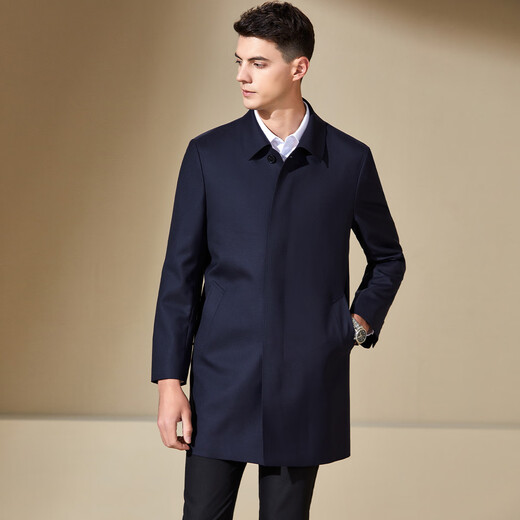 
Antonio [high-string worsted 100% wool] men's high-end jacket mid-length coat business executive trench coat