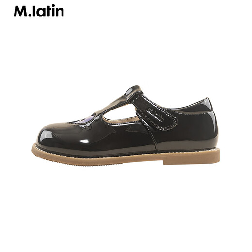 M.Latin/ Shopping mall same style Maratin children's clothing children's leather shoes spring new style girls' super-fine small leather shoes black size 29