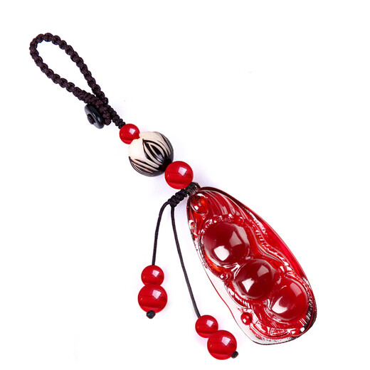 GOR Fat Donglai's same style beeswax safety buckle pendant amber pendant car keychain men and women couple handmade personality beeswax Pixiu handmade keychain