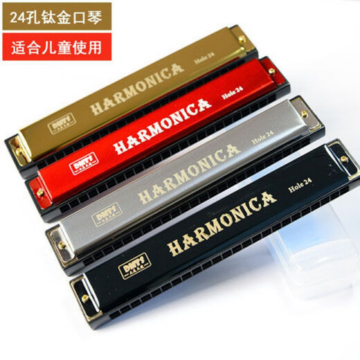 24 hole C harmonica children's instrument 10 holes Blues Beginner Adult Organ Toys 118 24 holes Polyphonic harmonica powder + harmonica book