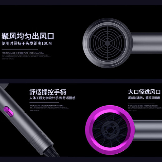 Bai Qixin household hair dryer student dormitory practical hair dryer high-power quick-drying hair dryer high wind hair dryer 2025 birthday Valentine's Day gift for girlfriend girlfriend best friend wife light gray ordinary hair dryer